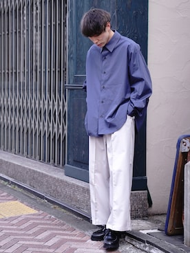 「CASPER JOHN」｜「アイテム（モカシン/デッキシューズ）」を使った、YOSHIさん（メンズ・171cm）の春コーディネート