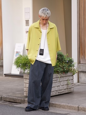 「Hender Scheme（エンダースキーマ）のアイテム（財布/小物）」を使った、YOSHIさん（メンズ・171cm）の春コーディネート