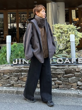 「アイテム（チェスターコート）」を使った、YOSHIさん（メンズ・171cm）の冬コーディネート