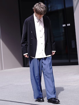 「CASPER JOHN」｜「アイテム（モカシン/デッキシューズ）」を使った、YOSHIさん（メンズ・171cm）の春コーディネート