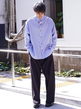 「CASPER JOHN」｜「アイテム（モカシン/デッキシューズ）」を使った、YOSHIさん（メンズ・171cm）の春コーディネート