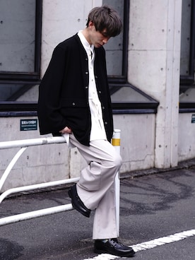 「CASPER JOHN」｜「アイテム（モカシン/デッキシューズ）」を使った、YOSHIさん（メンズ・171cm）の春コーディネート