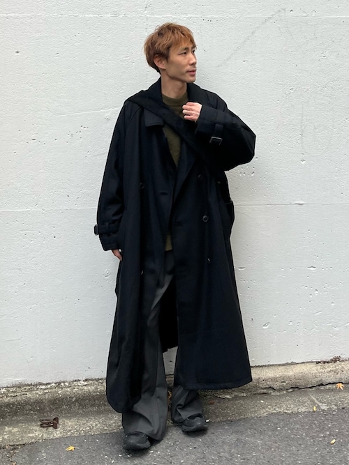 Wool melton over coat/ウールメルトンオーバーコート（ステンカラー