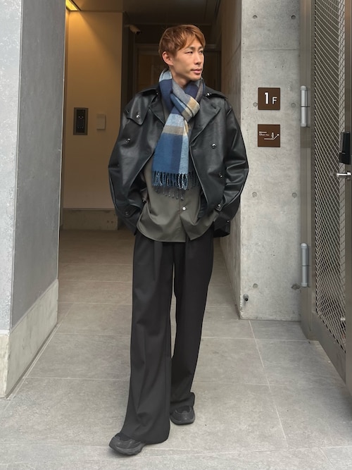 Wool mix semi baggy slacks/ウールミックスセミバギースラックス