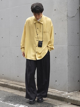 「Hender Scheme（エンダースキーマ）のアイテム（財布/小物）」を使った、YOSHIさん（メンズ・171cm）の冬コーディネート