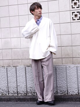 「CASPER JOHN」｜「アイテム（モカシン/デッキシューズ）」を使った、YOSHIさん（メンズ・171cm）の春コーディネート