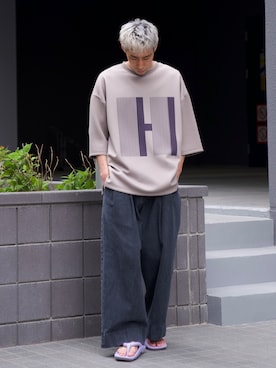 「CASPER JOHN」｜「アイテム（サンダル）」を使った、YOSHIさん（メンズ・171cm）の春コーディネート