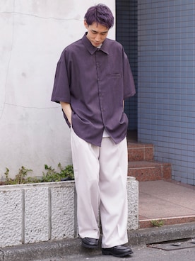 「CASPER JOHN」｜「アイテム（モカシン/デッキシューズ）」を使った、YOSHIさん（メンズ・171cm）の春コーディネート