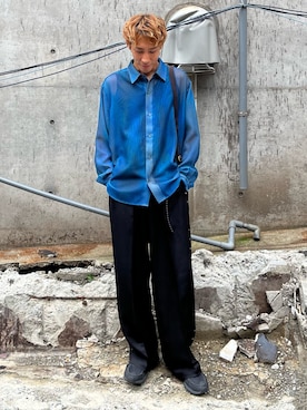 「CASPER JOHN（キャスパージョン）のアイテム（スラックス）」を使った、YOSHIさん（メンズ・170cm）の秋コーディネート