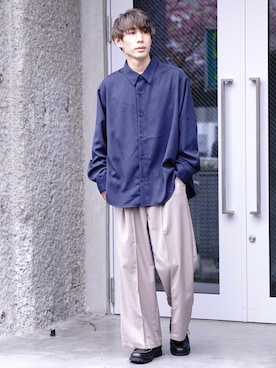 「CASPER JOHN」｜「アイテム（モカシン/デッキシューズ）」を使った、YOSHIさん（メンズ・171cm）の春コーディネート