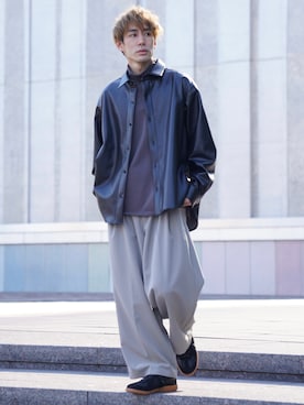 「モックネック」｜YOSHIさん（メンズ・171cm）の冬コーディネート