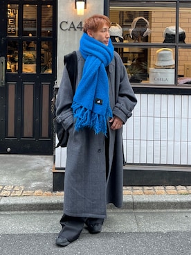 「アイテム（ステンカラーコート）」を使った、YOSHIさん（メンズ・170cm）の秋コーディネート