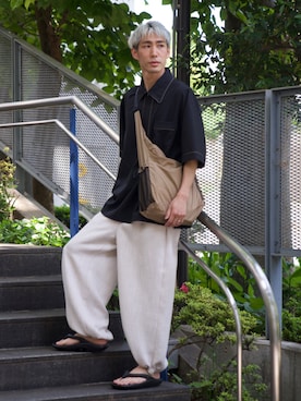 「CASPER JOHN」｜「アイテム（サンダル）」を使った、YOSHIさん（メンズ・171cm）の春コーディネート