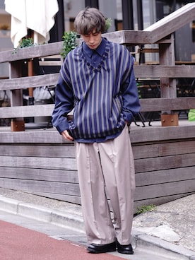 「CASPER JOHN」｜「アイテム（モカシン/デッキシューズ）」を使った、YOSHIさん（メンズ・171cm）の春コーディネート