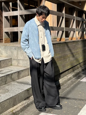 「Hender Scheme（エンダースキーマ）のアイテム（財布/小物）」を使った、YOSHIさん（メンズ・171cm）の冬コーディネート