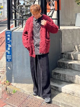 「アイテム（カーディガン/ボレロ）」を使った、YOSHIさん（メンズ・170cm）の秋コーディネート