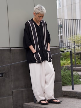 「CASPER JOHN」｜「アイテム（サンダル）」を使った、YOSHIさん（メンズ・171cm）の春コーディネート