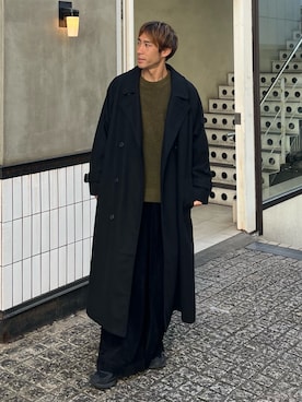 「アイテム（スラックス）」を使った、YOSHIさん（メンズ・170cm）の秋コーディネート