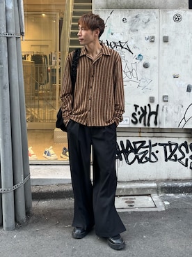 「CASPER JOHN（キャスパージョン）のアイテム（パンツ）」を使った、YOSHIさん（メンズ・171cm）の春コーディネート