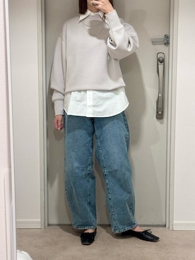 「Whim Gazette（ウィムガゼット）のアイテム（スウェット）」を使った、19さん（レディース・169cm）の春コーディネート