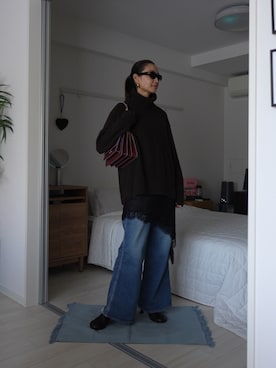 「フレアデニム」｜19さん（レディース・169cm）の秋コーディネート