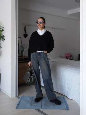 「Clarks（クラークス）のアイテム」を使った、19さん（レディース・169cm）の冬コーディネート