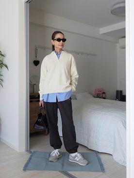 「アイテム（スウェットパンツ）」を使った、19さん（レディース・169cm）の秋コーディネート