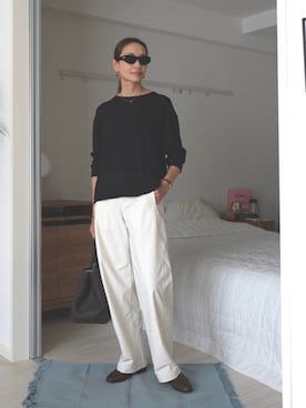 「ホワイトデニム」｜19さん（レディース・169cm）の夏コーディネート