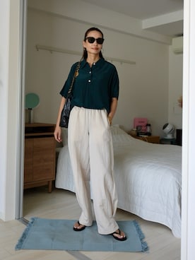 「BEAMS（ビームス）のアイテム」を使った、19さん（レディース・169cm）の夏コーディネート