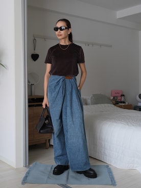 「THE ROW（ザロウ）のアイテム」を使った、19さん（レディース・169cm）の秋コーディネート