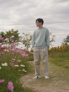 「DRIES VAN NOTEN（ドリスヴァンノッテン）のアイテム（スウェット）」を使った、オサムさん（メンズ・180cm）の冬コーディネート