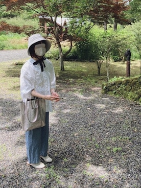 「note et silence （ノートエシロンス）のアイテム（帽子）」を使った、mkさん（レディース・157cm）の夏コーディネート