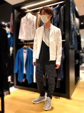 「秋先取りコーデ」｜「アイテム（ライダースジャケット）」を使った、Nakataさん（メンズ・170cm）の秋コーディネート
