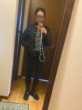 「真っ黒コーデ」｜mocoさん（レディース・155cm）の冬コーディネート