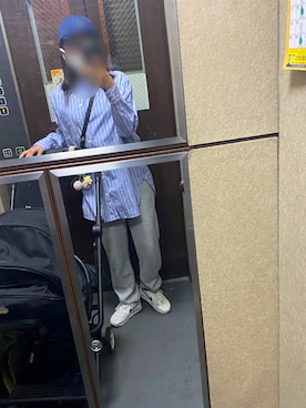 「シャツ×スウェット」｜mocoさん（レディース・155cm）の春コーディネート