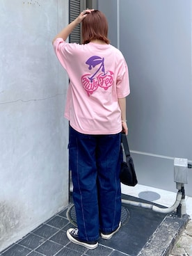 「春カラー」｜「アイテム（カーゴパンツ）」を使った、佐藤 麻理さん（レディース・164cm）の春コーディネート