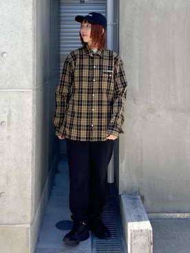 「24SS春の新作」｜「アイテム（帽子）」を使った、佐藤 麻理さん（レディース・164cm）の冬コーディネート