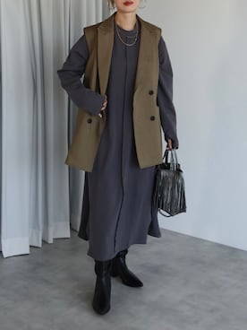 「PUBLIC TOKYO（パブリックトウキョウ）のアイテム（ジャケット/アウター）」を使った、Creamさん（レディース・158cm）の秋コーディネート
