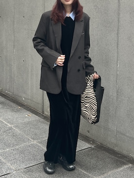 「アイテム（トートバッグ）」を使った、Creamさん（レディース・158cm）の秋コーディネート