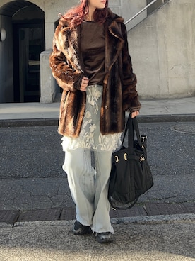 「アイテム（その他アウター）」を使った、Creamさん（レディース・158cm）の冬コーディネート