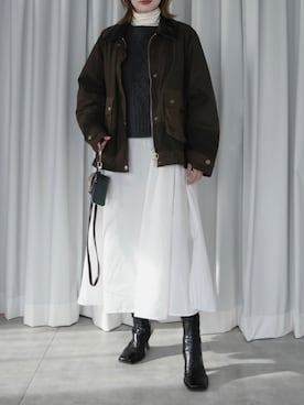 「Barbour（バブアー）のアイテム（その他アウター）」を使った、Creamさん（レディース・158cm）の秋コーディネート
