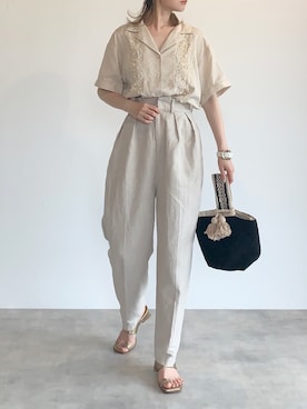 「ALLUMER（アリュメール）のアイテム」を使った、Creamさん（レディース・158cm）の夏コーディネート