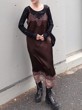 「アイテム（ワンピース）」を使った、Creamさん（レディース・158cm）の秋コーディネート