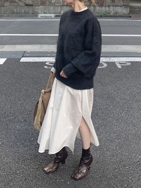 「Whim Gazette（ウィムガゼット）のアイテム（トップス）」を使った、Creamさん（レディース・158cm）の秋コーディネート