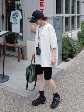 「CENE（セネ）のアイテム（ピアス（両耳用））」を使った、Creamさん（レディース・158cm）の夏コーディネート