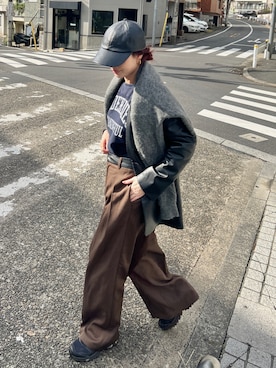 「アイテム（テーラードジャケット、ブラック系）」を使った、Creamさん（レディース・158cm）の秋コーディネート