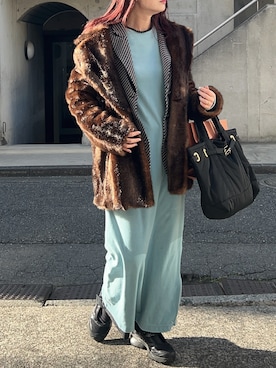 「アイテム（ワンピース/ドレス）」を使った、Creamさん（レディース・158cm）の冬コーディネート