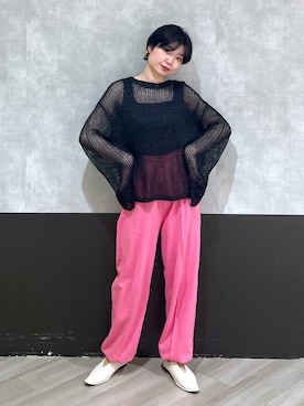 「モードストリート」｜「アイテム（スウェットパンツ）」を使った、ミラさん（レディース・162cm）の春コーディネート