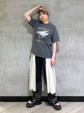 「アイテム（帽子）」を使った、ミラさん（レディース・162cm・30代）の夏コーディネート