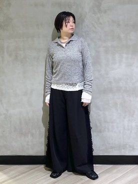 「PAGEBOY（ページボーイ）のサイドレースパンツ / スラックス（スラックス）」を使った、ミラさん（レディース・162cm）の夏コーディネート